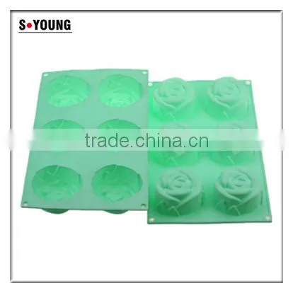 10110 6pcs Roses Shaped Silicone Chocolate Mould and Mold photo-2