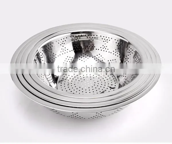 Vegetables Basin Stainless Steel Pots Vegetables Drain Basket Cooking Vegetables Basket Fruit Bowl 28cm photo-4