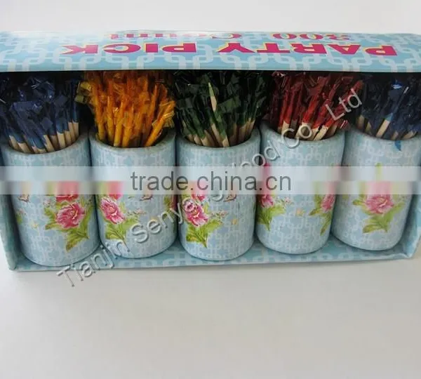 High Quality Mint Umbrella Cocktail Party Toothpicks photo-2