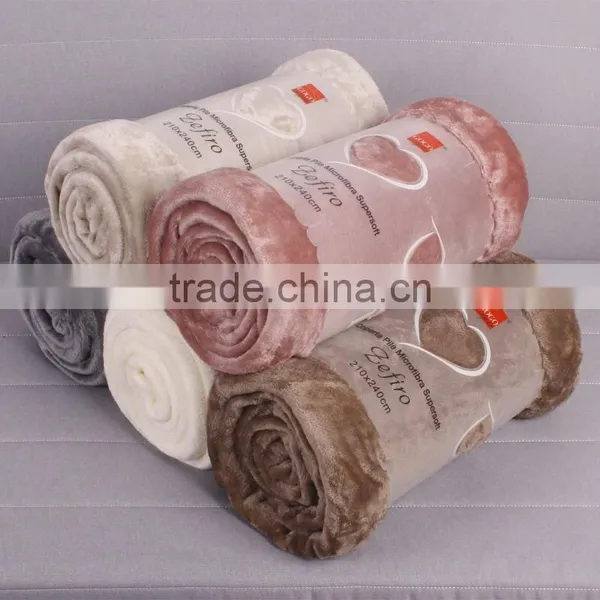 100% Polyester Printed Solid and Soft Coral Velvet Fleece Blanket