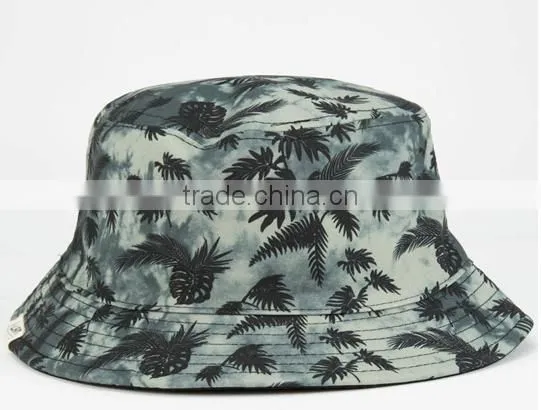 Cool Short Brim Wholesale Custom Logo Hawaii Printing Floral Bucket Hat photo-3