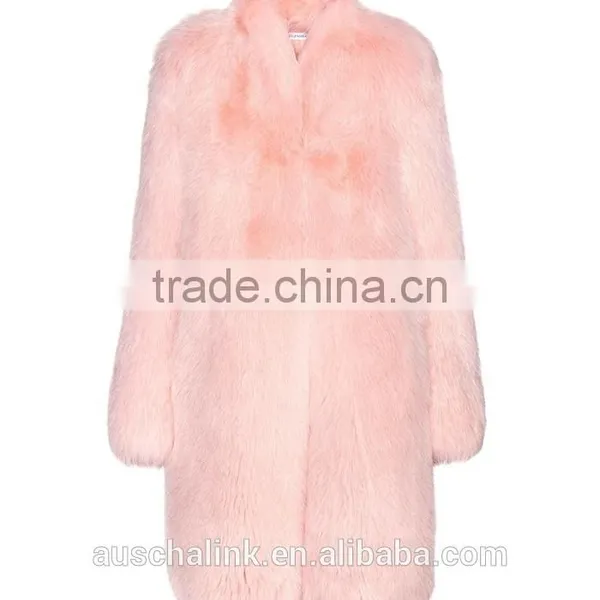 2016 Best Selling Winter Women Pink Sexy Fox Fur Coat OEM Service photo-4