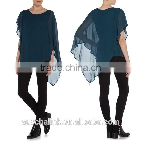 Latest Woman Oversized Sleeve Viscose Blouse New Styles photo-5