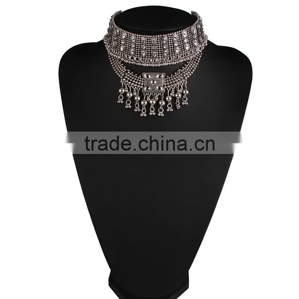 2016 Hot Sale Alloy Short Silver Collar Necklace Jewelry for Women