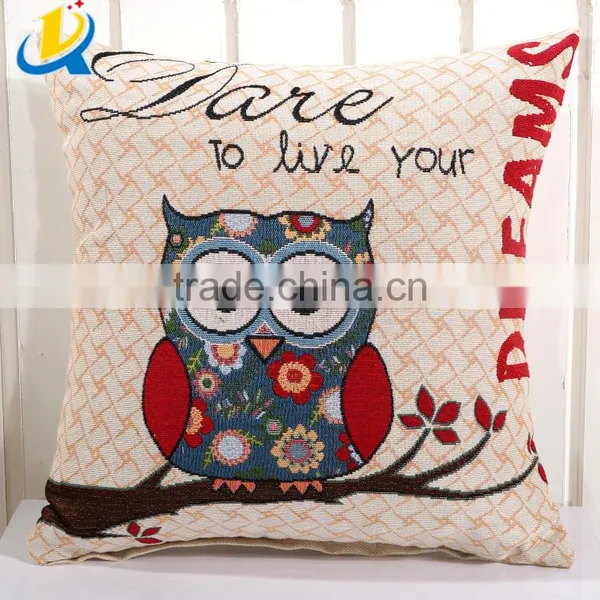 Fancy Owl Design Backrest Embroidery Pillow Cover photo-4