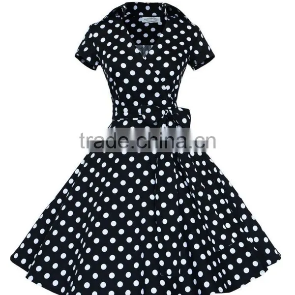 Walson Women's 1950s V-neck Vintage Rockabilly Full Circle Dress photo-5