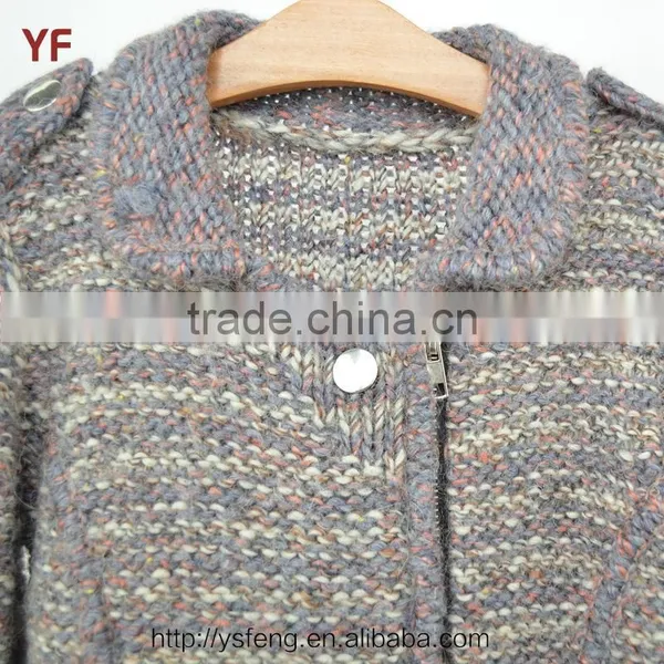 Hand Knitted Kids Cardigan Wool Sweater Knitting Design For Girl photo-3