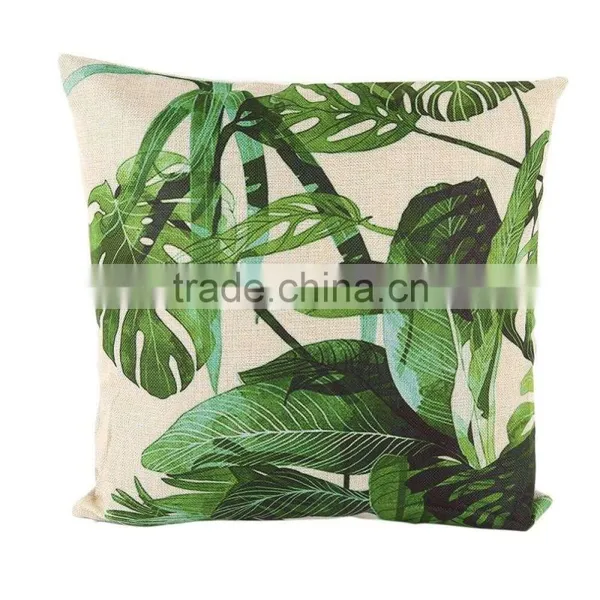 9 Types High Quality Beautiful Tropical Plants Floral Printed Cotton Linen Pillow Cover Home Chair Cushion Decorative Cover photo-5