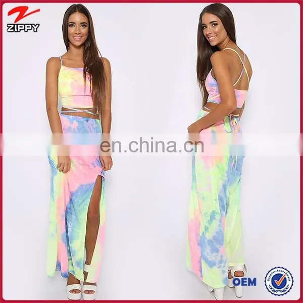 New Style Lady Printed 3D Pictures of Long Skirts and Tops
