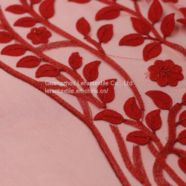 Dot Com 3d Flowers Embroidery Lace Fabric By The Yard photo-4