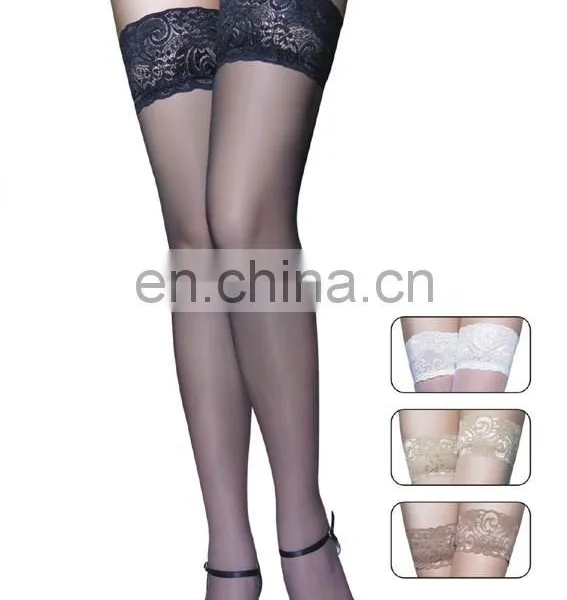 2015 Amazon's Supplier Hot Wholesale Cheapest Black Sexy Lace Women Silk Stockings photo-2