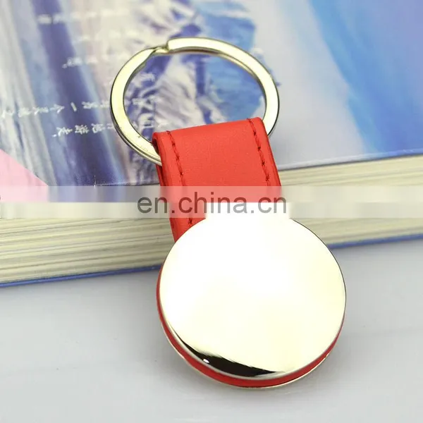 Custom Art and Crafts Bulk Cheap Fancy Blank pu Car Leather Metal Keychains With Logo photo-4