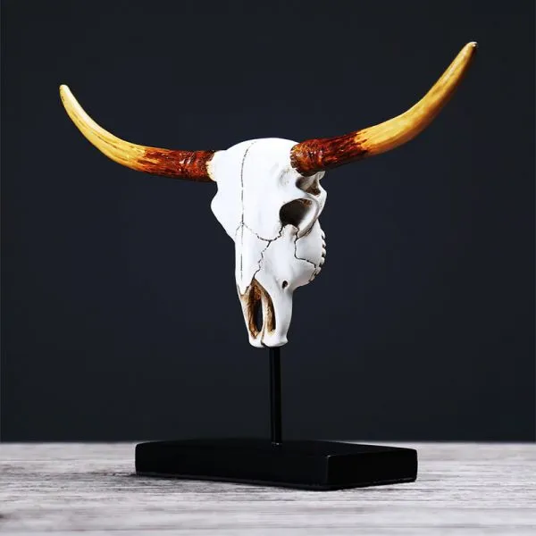 Nordic Retro Creative Resin Imitation Animal Head Home Decoration Products Resin Cow Skull Crafts Display photo-4