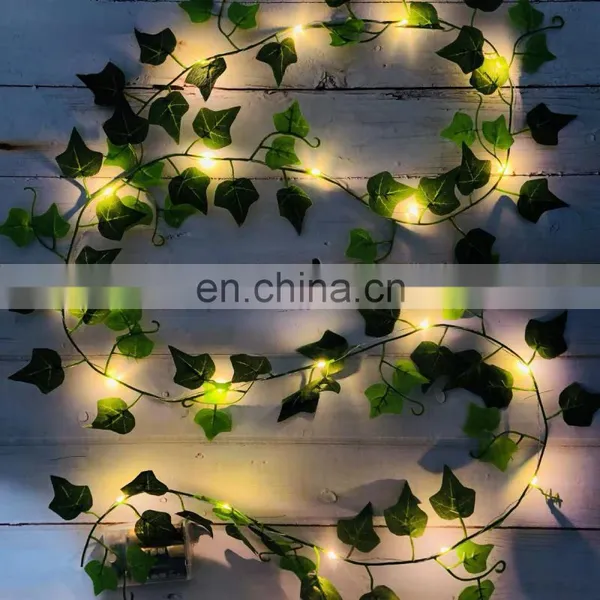 2020 Hot Sale Battery Operated Spring Hanging Fairy Night Decor Led Leaf String Light Waterproof Outdoor Garden Decoration photo-4