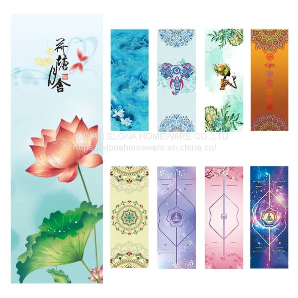 HOT Wholesale Colorful Fabric Rubber Yoga Matt Suede photo-3