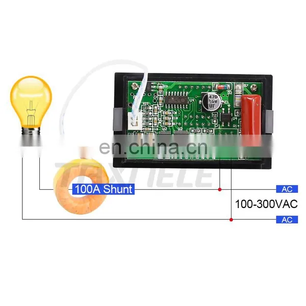 DL85 LED Digital Voltmeter Ammeter AC100-300V 100A Car Motorcycle Voltage Current Meter Volt Detector Tester Monitor Panel Red photo-3