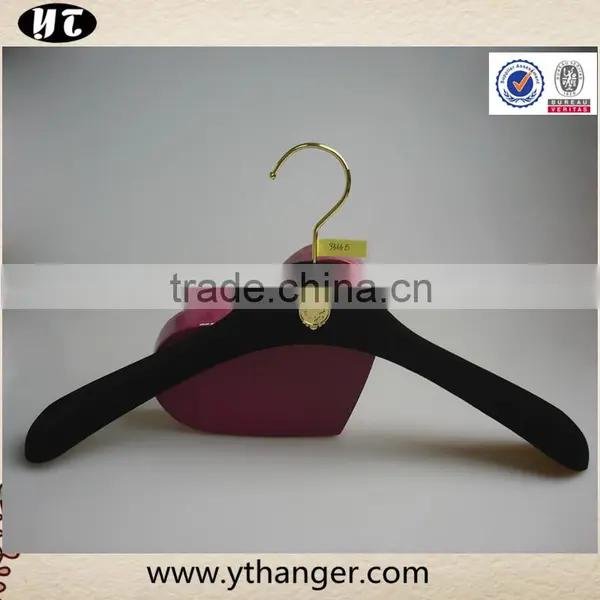 Black Velvet Flocked Hanger and Pants Hanger for Wholesale photo-3