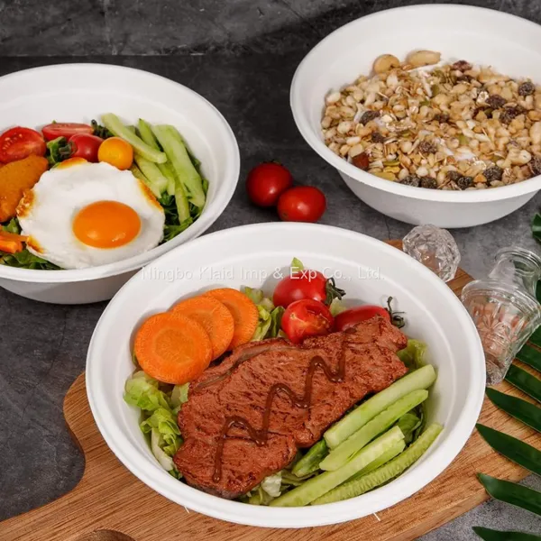 800ml Custom Printed Eco-Friendly Waterproof Bagasse Disposable Bowls Bowl (500/CS) photo-4