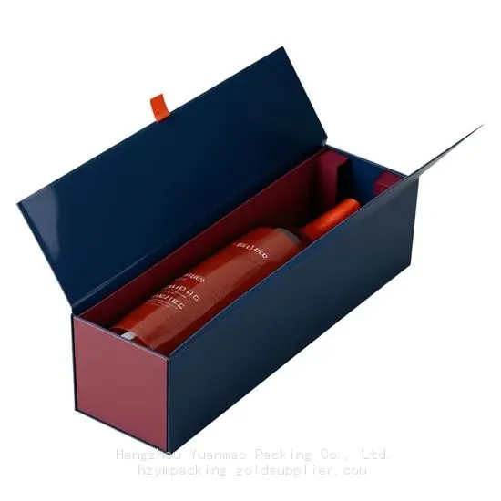 Custom Luxury Red Wine Paper Cardboard Magnetic Bottle Packaging Gift Wine Boxes photo-3
