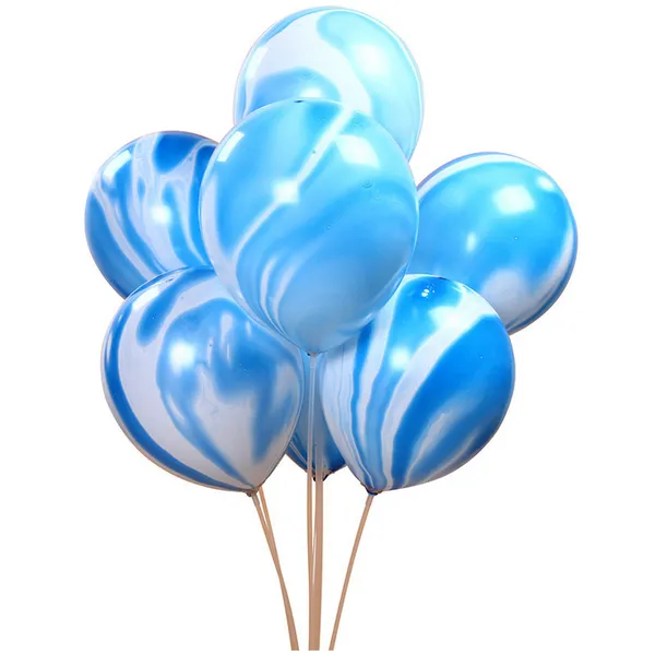 China Factory Happy Birthday Party Round 12 Inch Latex Rubber Helium Ballon Set Rainbow Color Marble Agate Balloon photo-3