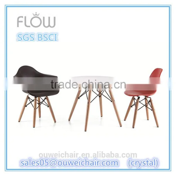 High Quality Classic Bright Colored Dining Plastic Chair With Armrest photo-5