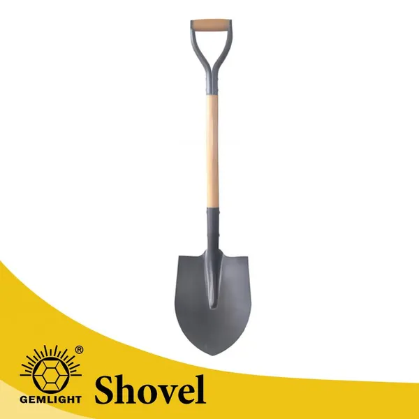 Wholesale Heavy Duty Round Point Shovel Steel Digging Spade Garden Shovel Tool With Wooden Handle for Farm Landscaping