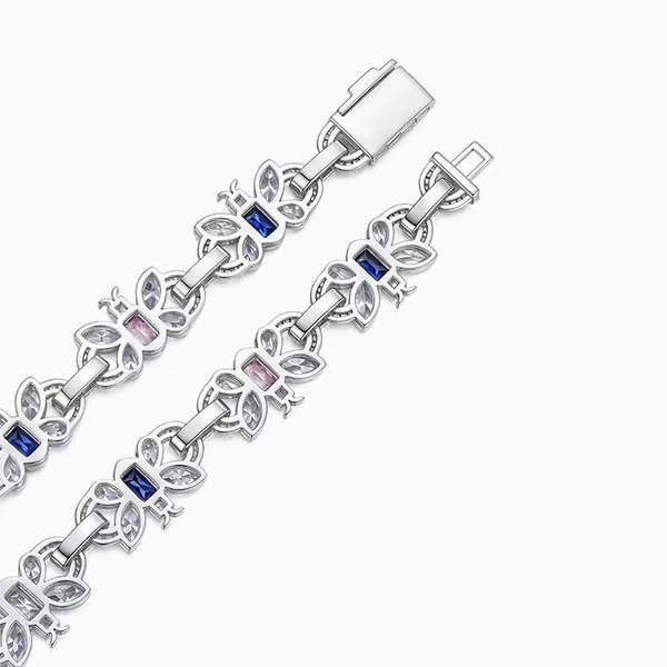 Shining Star Jewelry Various Shape Cuts Diamond Luxury Colored Butterfly Necklace photo-2
