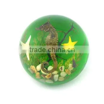Promotional Gifts 64mm Sea Horse Semicircle Crystal Desk Decoration photo-5