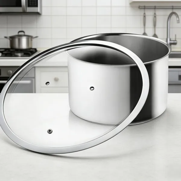 T Type Tempered Glass Lid With Secure Rim Anti Splashing Design for Kitchen Cookware Ideal Accessory for Cooking Enthusiasts
