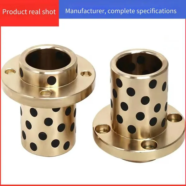 Self-lubricating Graphite-inlaid Copper Guide Sleeve, Middle Circular Traction Type Copper Guide Sleeve, Solid Lubricating and Wear-resistant Guide Pillar and Guide Sleeve photo-2