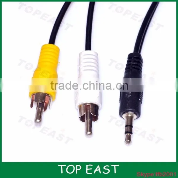 Black 3.5mm Male to Dual 2 RCA Stereo Audio Male Cable 2 Male to 1 Female Audio Cable photo-3