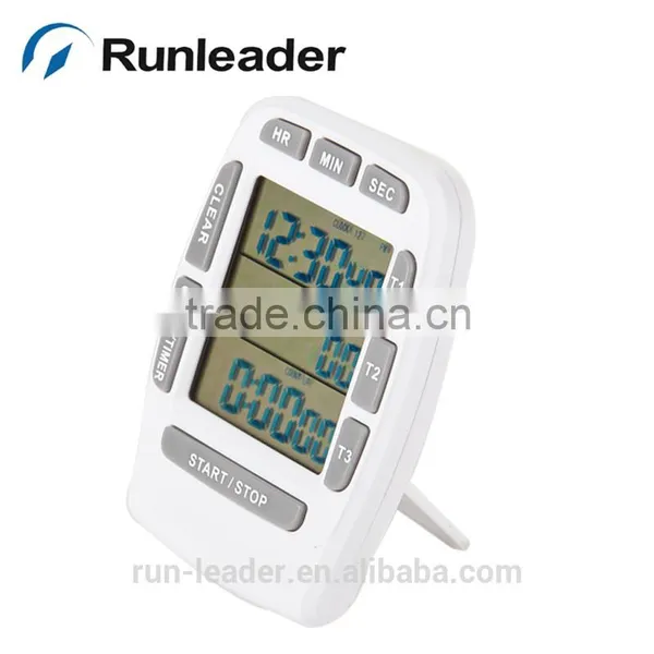 Kitchen Timer 3 Channel Digital Timer Clock Count up Fridge Magnet Cook Timer With Buzzer photo-2