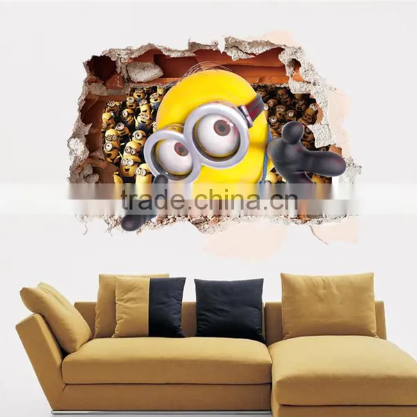 3 d Cartoon Yellow Wall Stick/children Room Decoration Stickers Can be Removed/waterproof Stickers photo-2