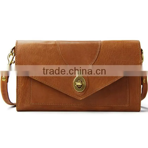2016 Gray Color Casual Leather Flap With Hardware Closure Lady Clutch Bag photo-3