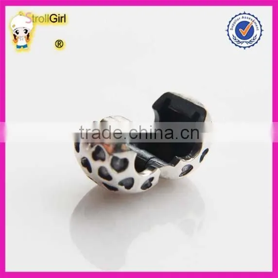 Jewelry Finding Beads 925 Sterling Silver Heart Charm Clasp Stopper Beads photo-4