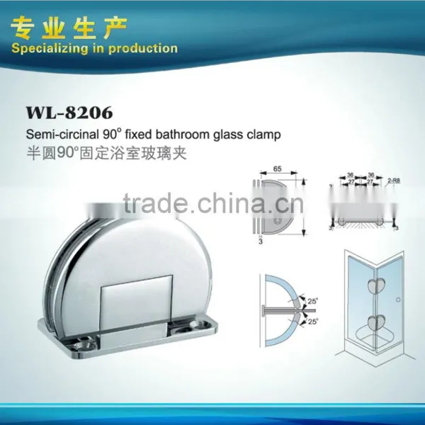 Semi-circinal 0 Degrees Bathroom Glass Door Clamp Glass Door Hinge photo-6