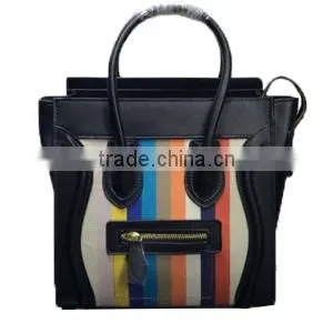 Women Lady Fashion Smile Face pu Leather Handbag Dropshipping Yiwu Patchwork Handbag photo-2