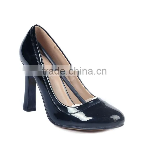Black Rubber Fashion Lady Dress Shoes Nice Korean Peep-toe High Heel Platform Dress Ladies Shoes