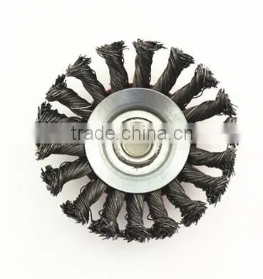 4-Inch Knot Twisted Steel Wire Brush Disc With Curled Selvedge Cup,twist and Slim Disc photo-2