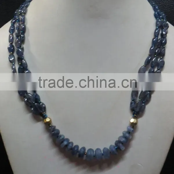 Iolite Faceted Stone Beads Fashion Jewelry Gemstone Necklace photo-3
