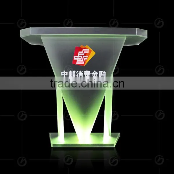 Strict Request Acrylic Scrub Glass Pulpit With Changeable Led Light photo-2