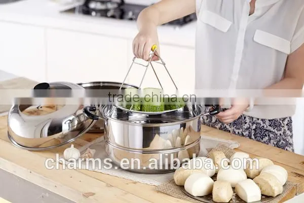 Kitchenware Set 2 Layers Stainless Steel 0.5mm Food Steamer photo-3
