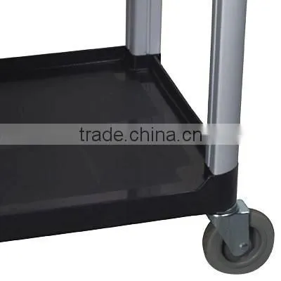 Utility Cart, 3 Tier, 40" Black Plastic Shelves photo-2
