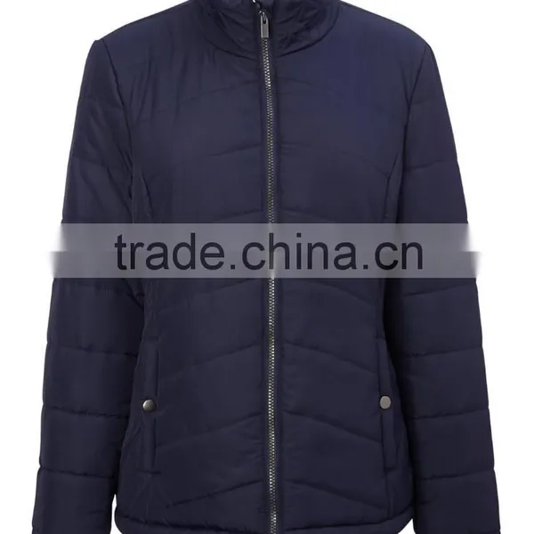 2015 Ladies Clothes Navy Short Puffer Jacket ,padded Jacket Women