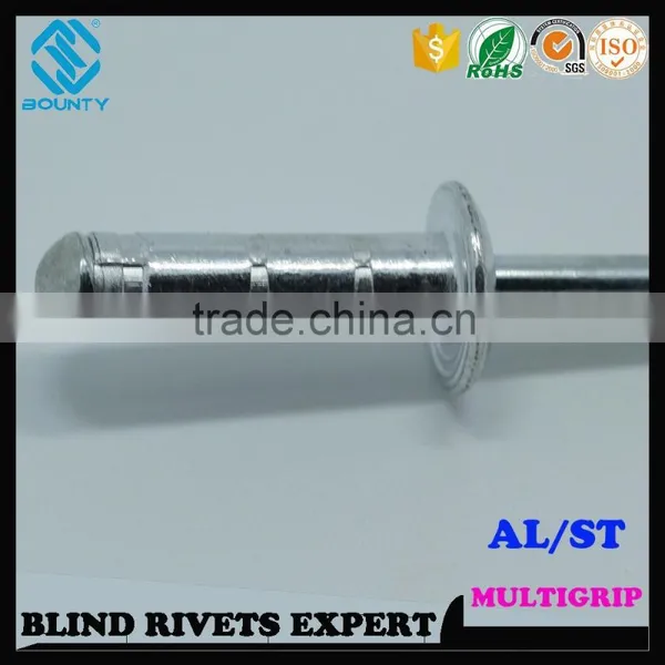 HIGH QUALITY FACTORY DOME HEAD ALU/ST MULTI GRIP BLIND RIVETS photo-2