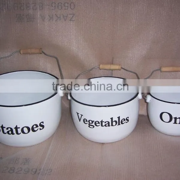 Fuquan Metal Enamel Pot Set, Outdoor Pot