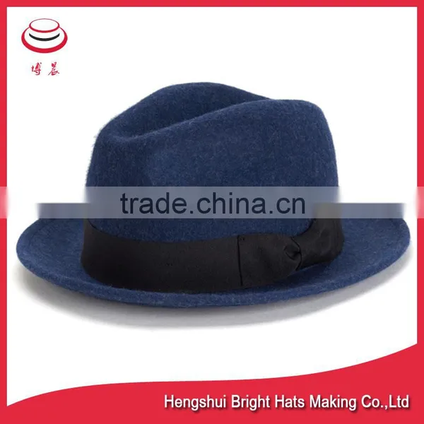 Wool Felt Trilby Snap Brim Fedora Hat