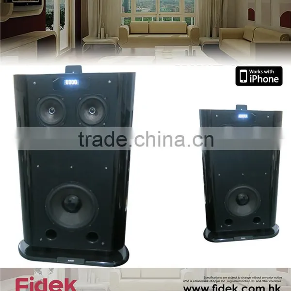 Multimedia Floor Stand Speaker Dock Station Wifi Speaker With Bass/Treble Adjust Tower Wooden Stereo Speaker photo-5