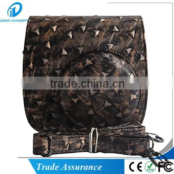Metallic Style Fujifilm Pu Leather Instax Mini8/Mini8 + Instant Film Camera Case Bag With Removable Bag Strap photo-2