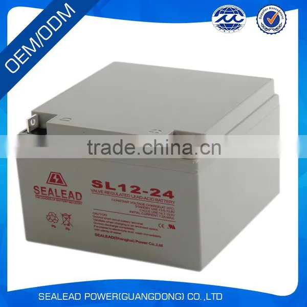 Best quality deep cycle rechargeable 12v 24Ah sealed VRLA lead acid battery